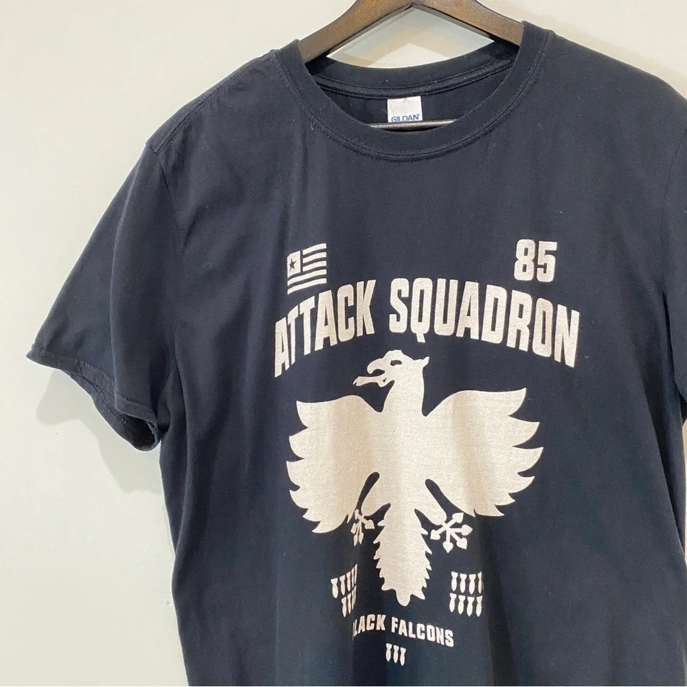Gilden Attack Squadron Basic Black T Shirt Size L - Picture 8 of 14